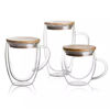 Picture of Double Wall Glass Mug with Bamboo Cover - 200 ML