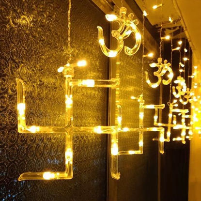 Picture of Aum & Swastika Curtain Lights (3 Mts x 1 Mt)