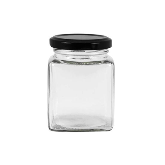 Picture of 4 Sides Square Jar with Metal Cover 500ml (8 x 11cm)