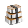 Picture of Metal Bento Box with Wooden Lid & Elastic Band (17 x 11 x 5cm)