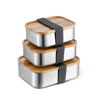 Picture of Metal Bento Box with Wooden Lid & Elastic Band (20 x 22 x 6cm)