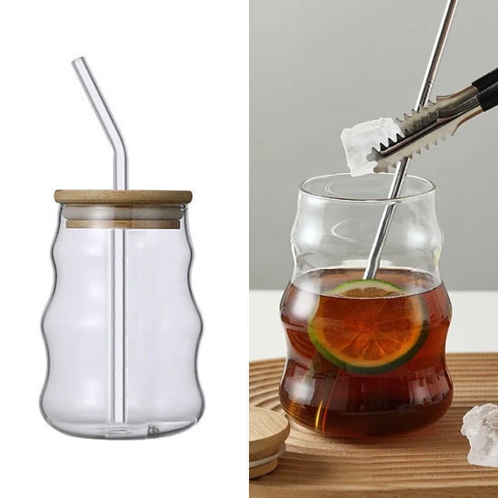 Picture of Glass Tumblur With Straw