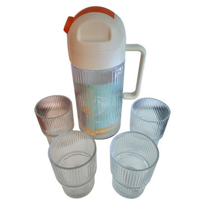 Picture of Glass Jug 1000ml with 4 tumblur