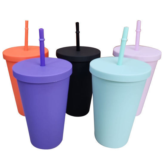 Picture of Plastic Cup with Straw - 450ml