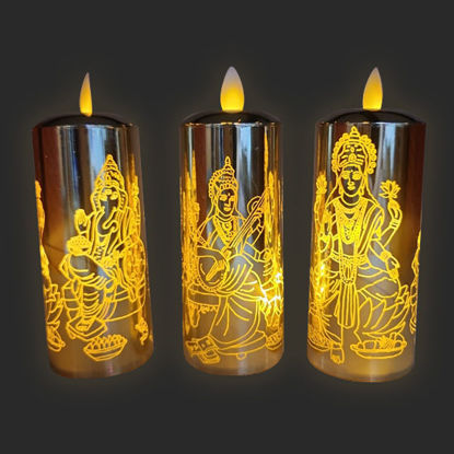 Picture of Candle Light With 3 Gods