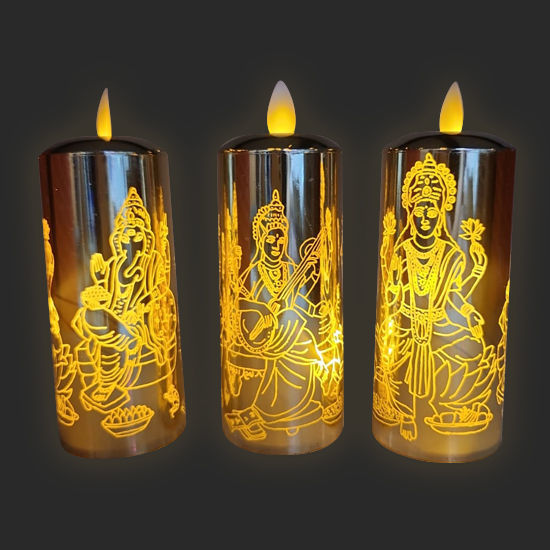 Picture of Candle Light With 3 Gods