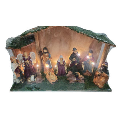 Picture of Nativity Set with Light - (46x32cm)