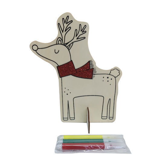Picture of DIY Wood Reindeer Colouring (3 Pens Included)