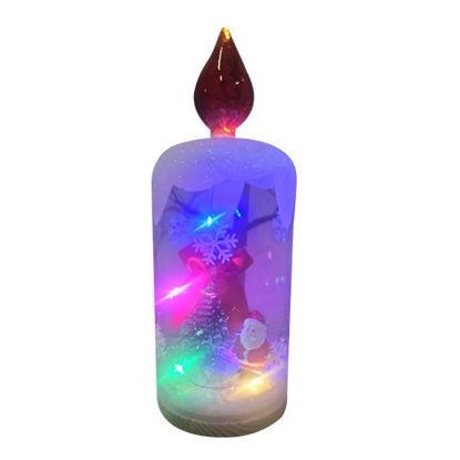 Picture of Xmas Glass Candle (22cm) W/Wire Light