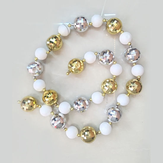 Picture of Xmas Ball Garland - Silver & White (1m50cm)