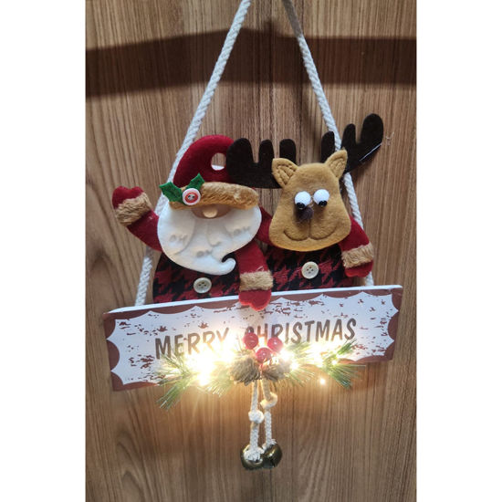 Picture of Hanging Merry Xmas Banner W/Light