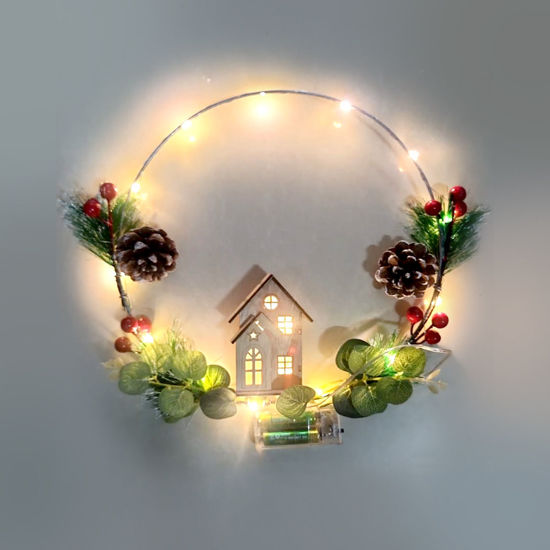 Picture of Xmas Metal Wreath W/Light