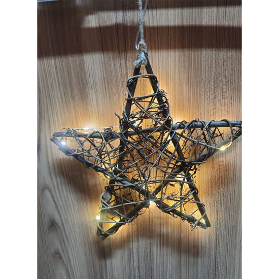 Picture of Xmas Wood Star W/Light