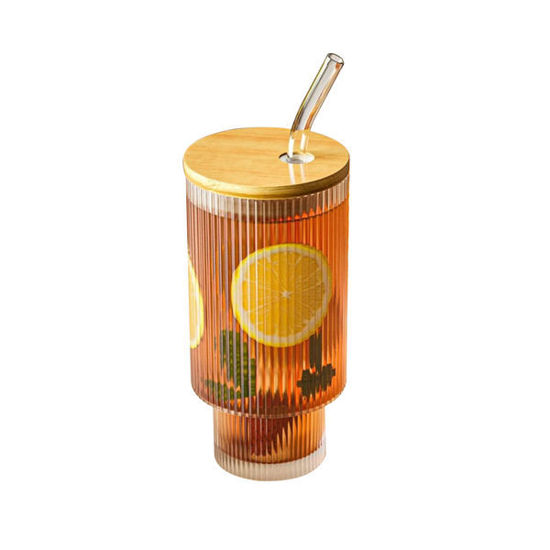 Picture of Glass Tumblur With Straw