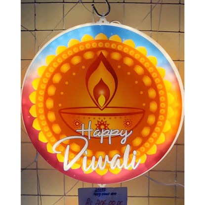Picture of Happy Divali Diya Round Frame