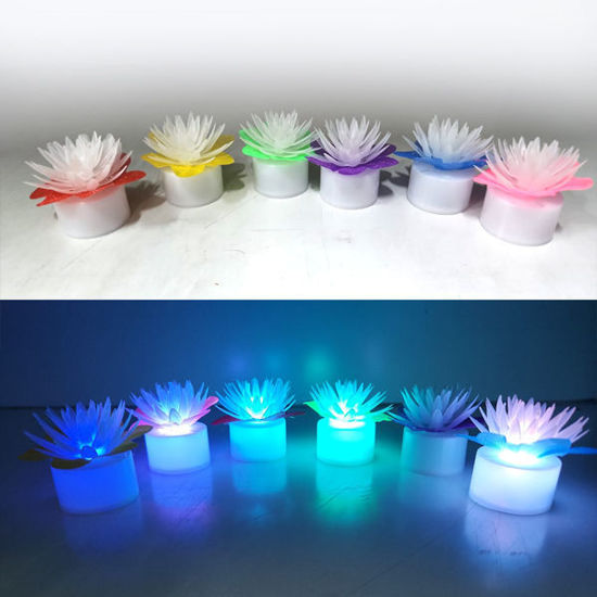 Picture of Tealight Lotus Candle W/Color Changing Light