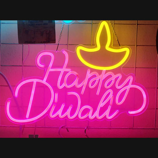 Picture of Happy Divali Diya Neon Frame