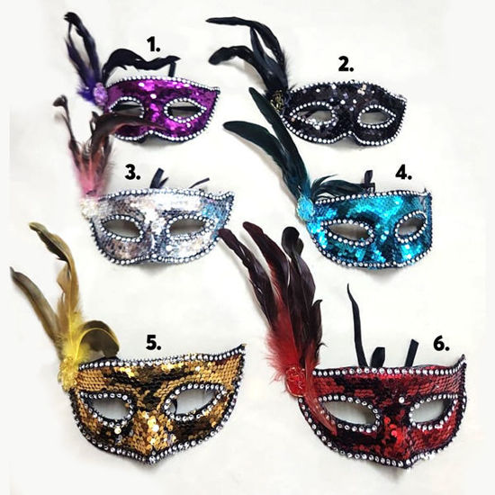 Picture of Masquerade Eye Mask Feathers Colors