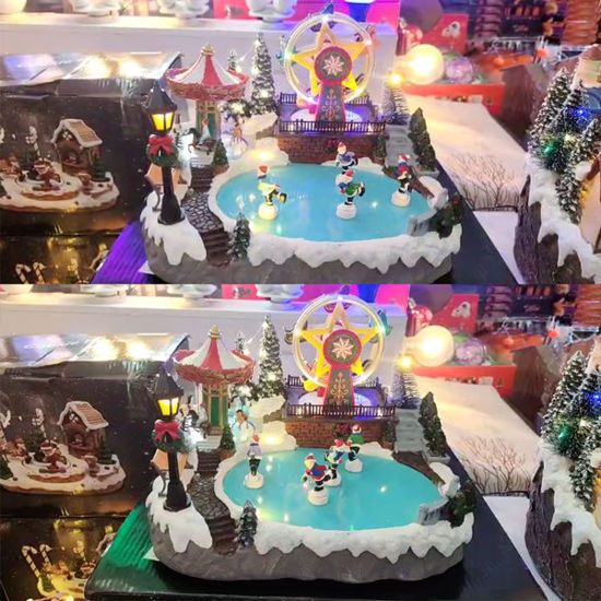Picture of Xmas Carousel Snow Skating W/Light & Music