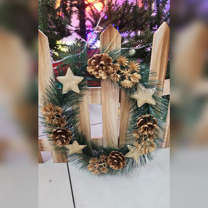 Picture of Xmas Wreath Gold Star - 20cm