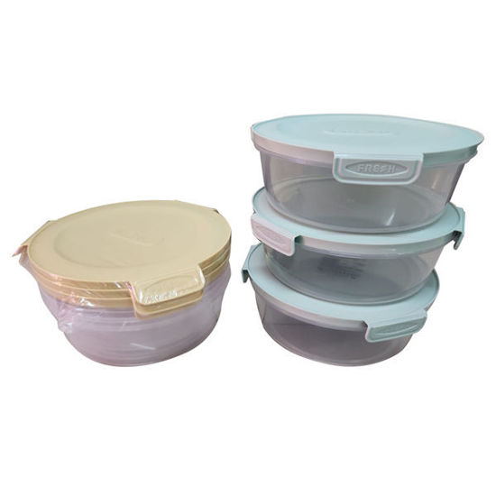 Picture of Round Food Container 3pcs W/Clips (Diameter-17cm)