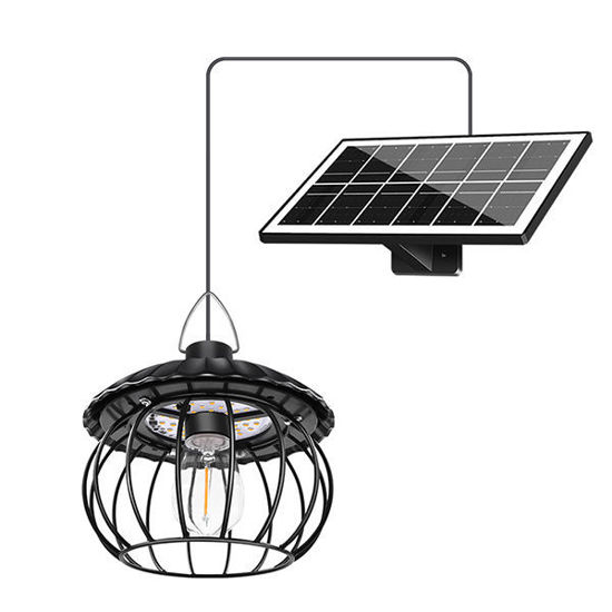 Picture of Pumpkin Style Solar Hanging Light W/R.Control (White)