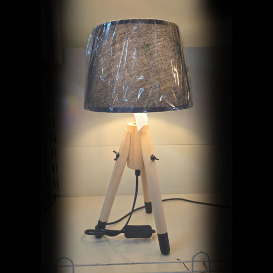 Picture of Table Lamp with Wooden Tripod (without bulb)