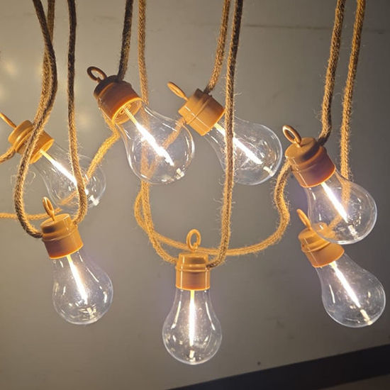 Picture of Festoon light bulb with rustic rope (8 bulbs-5M wire rope)