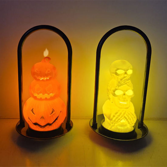 Picture of Halloween - 3 skulls / pumpkin light